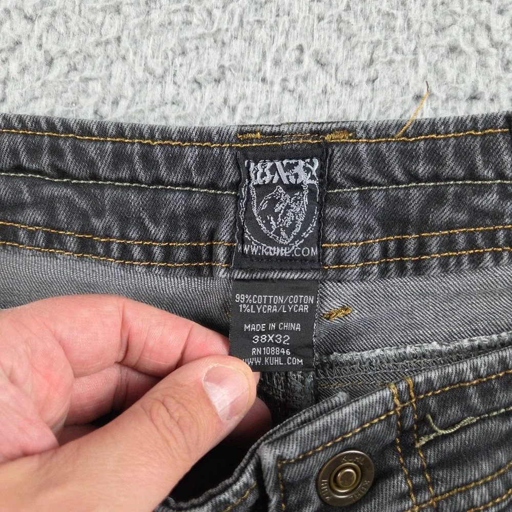 Kuhl‎ Jeans Mens 38x32 (37x32) Black Outlaw Selvage Denim Outdoor Cotton